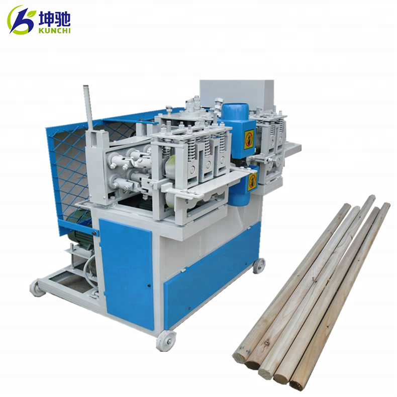 High speed round wooden crabstick / broom stick making machine !