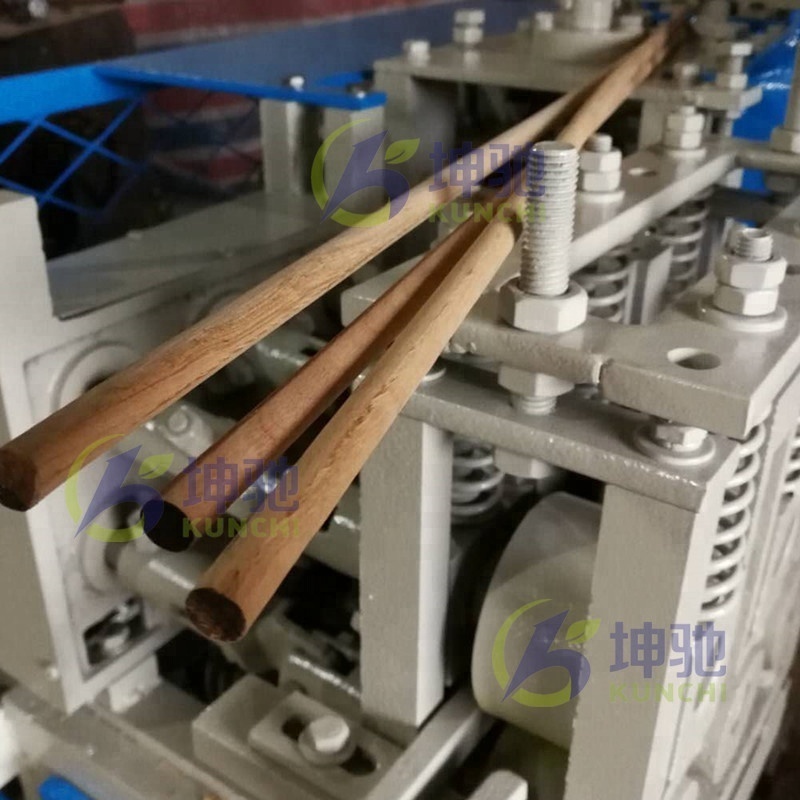 High speed round wooden crabstick / broom stick making machine !