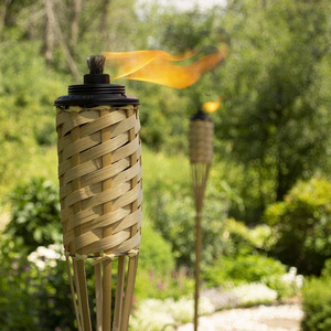 Garden Outdoor Natural  Party Tiki Bamboo Torch with Wooden Extinguisher