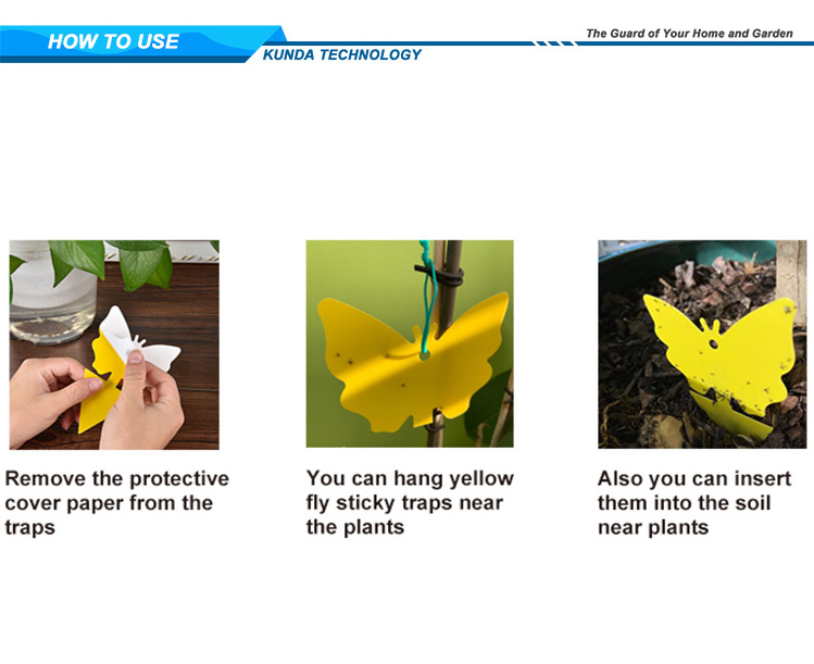 Yellow PP Board Shapes Sticky Gnat Garden Insect Glue Traps