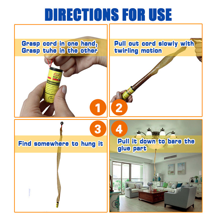 Effective Hanging Flying Rolls Fly Ribbon Catcher Sticky Glue Trap