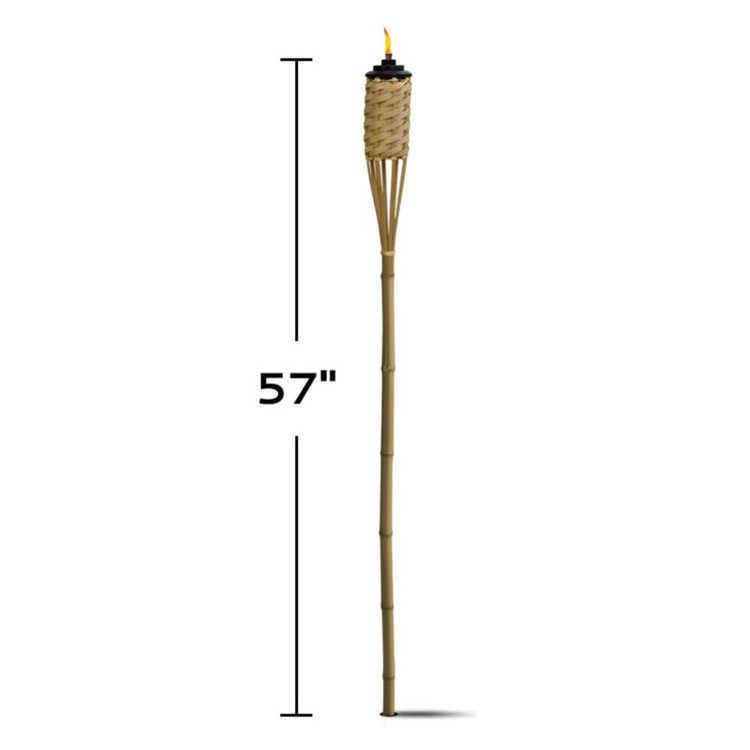 Garden Outdoor Natural  Party Tiki Bamboo Torch with Wooden Extinguisher