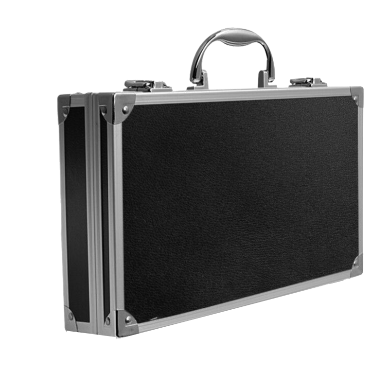 China OEM Custom Aluminum Board Flight case with wheels Silver Aluminum Tool Case with PU Foam and Coded Locks