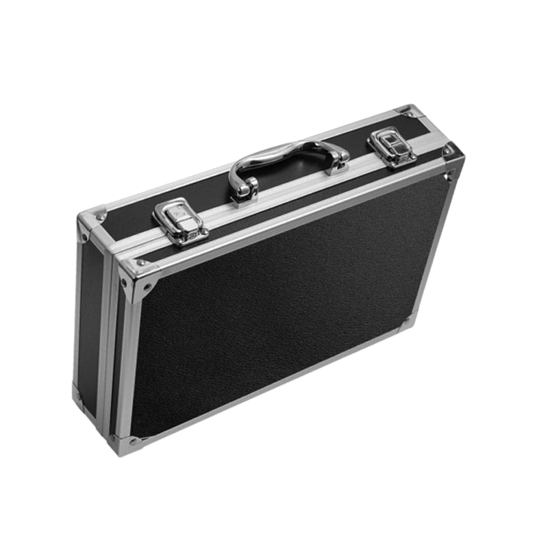 China OEM Custom Aluminum Board Flight case with wheels Silver Aluminum Tool Case with PU Foam and Coded Locks