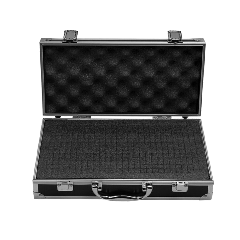 China OEM Custom Aluminum Board Flight case with wheels Silver Aluminum Tool Case with PU Foam and Coded Locks