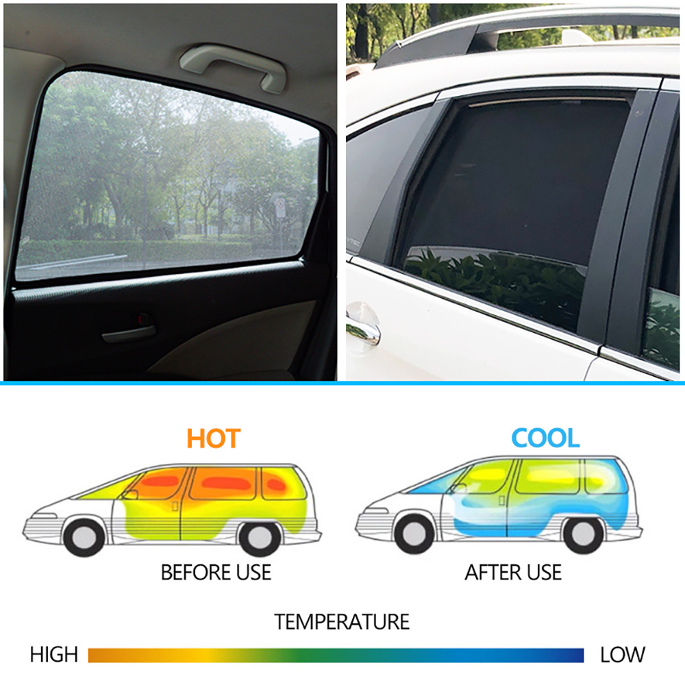 4/6PCS/Set Magnetic Car Window SunShades Mesh Shade Blind For Honda Peugeot Toyota Nissan KIA HYUNDAI VW Lexus BMW BENZ