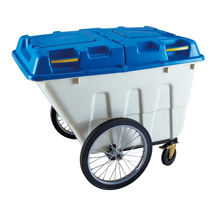 400L Recycling Mobile Waste Bin Garbage Trolley Bin