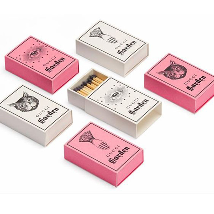 Custom Personalised Luxury Scented Colored Long Matchsticks Boxes Cajita De Cerillas Cardboard Matches Paper Box