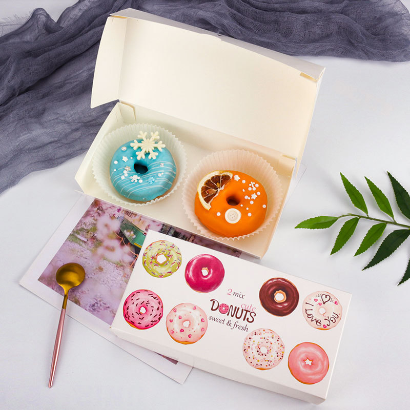 Wholesale Custom Logo Paper Donut Box Doughnut Package Bakery Eco Cake Boards Box