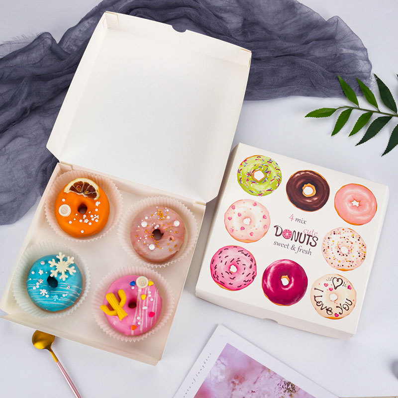 Wholesale Custom Logo Paper Donut Box Doughnut Package Bakery Eco Cake Boards Box