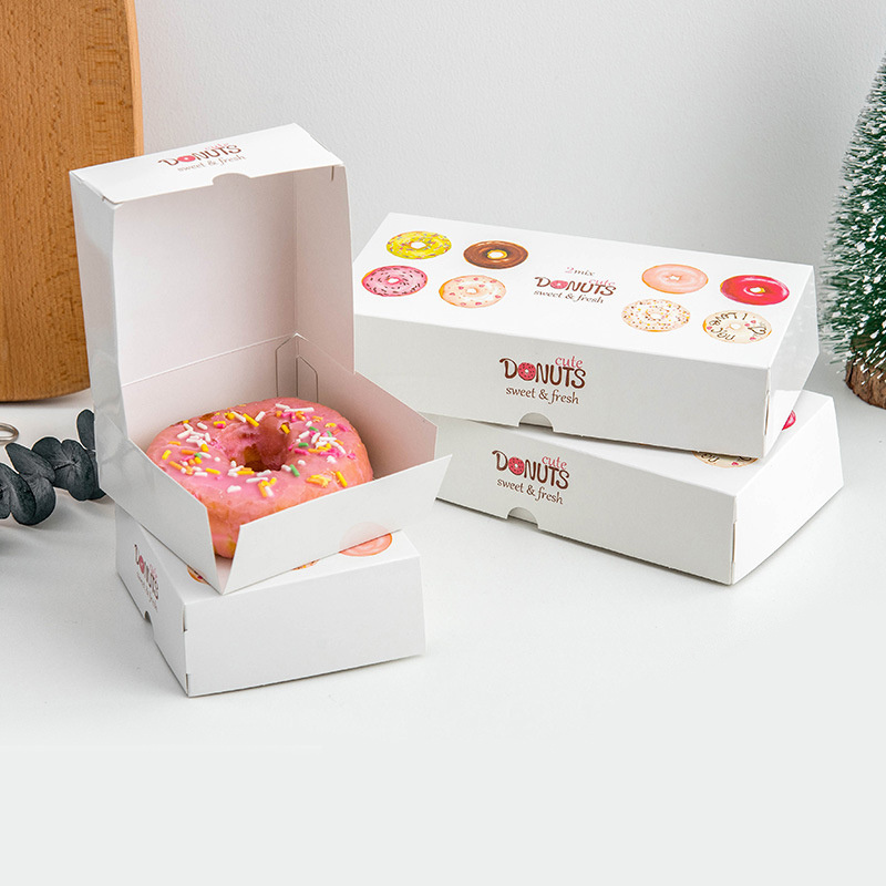 Wholesale Custom Logo Paper Donut Box Doughnut Package Bakery Eco Cake Boards Box