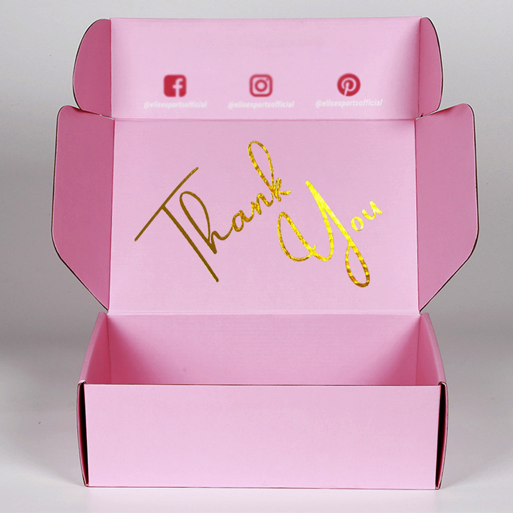 Custom pink corrugated Carton shipping boxes Apparel Packaging with Logo, lingerie underwear box for Dress Cloth mailer Gift Box