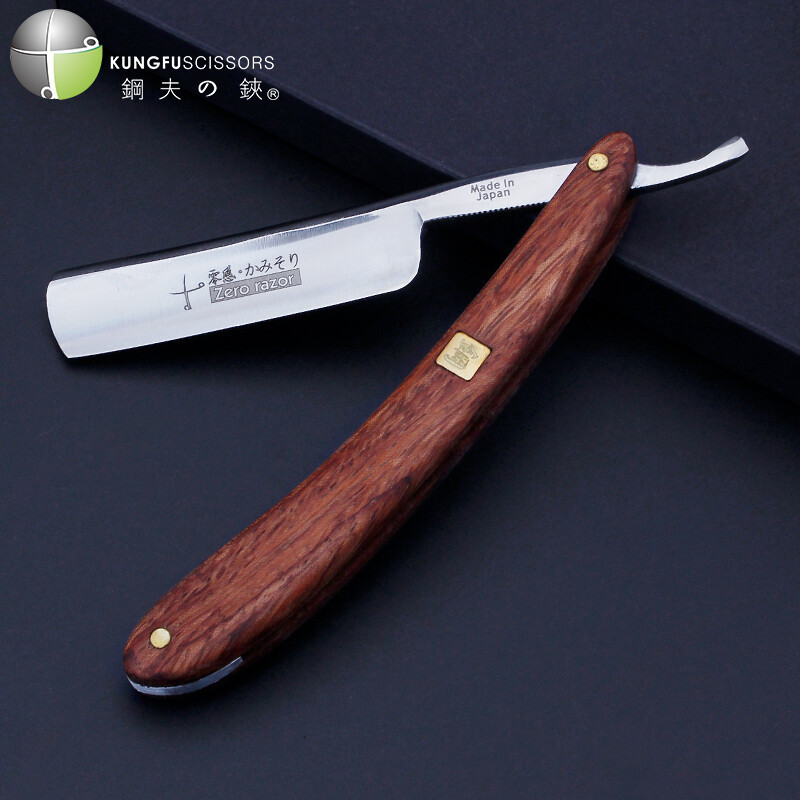 Gold Barber Handle Razor Japanese Style Men's Beard Cutting Shaving Razor Holder Straight Razor