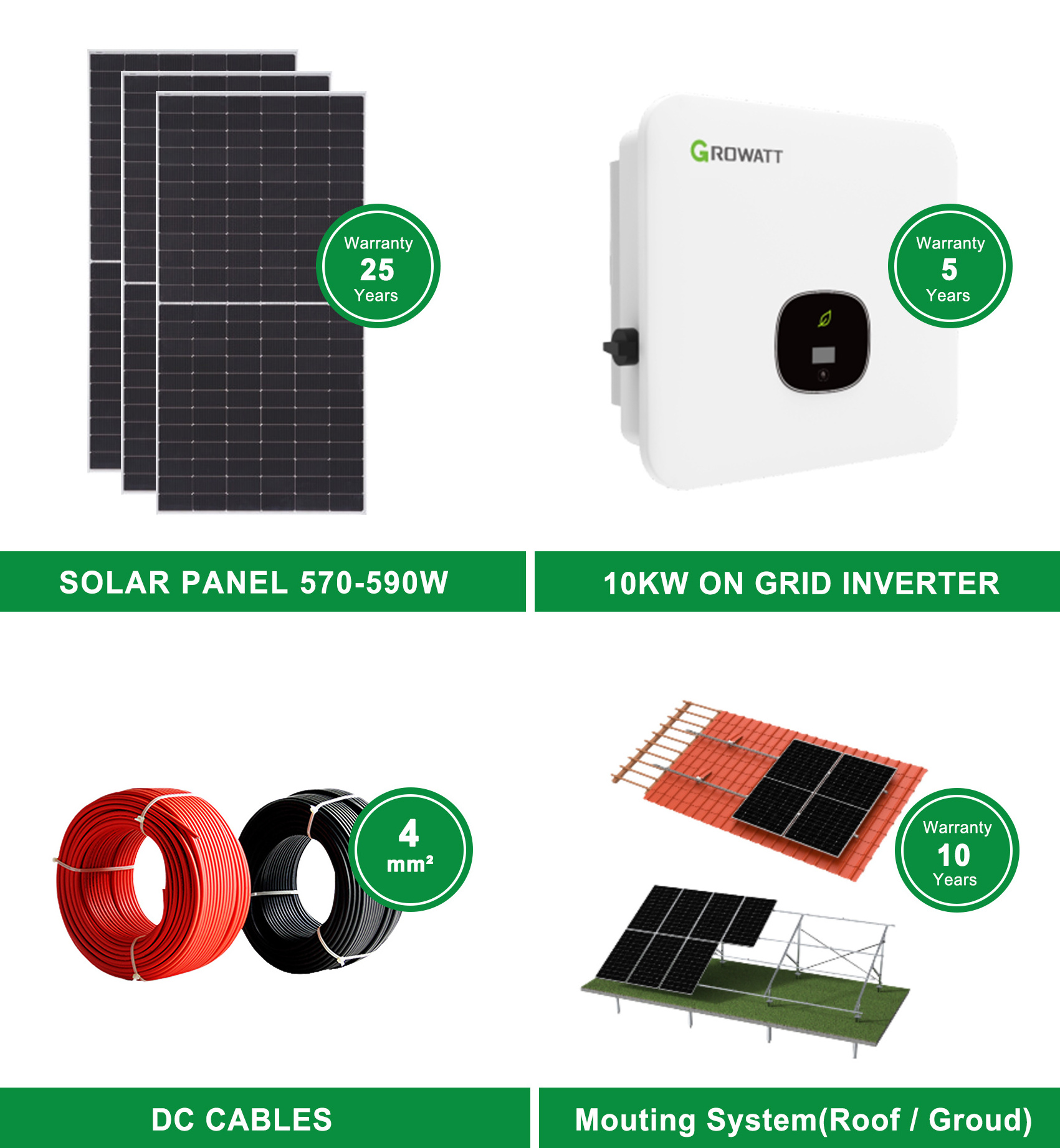 5KW 10KW Mini On Off Grid Tied Hybrid House Solar Panel Kit Energy Power System Complete Kit