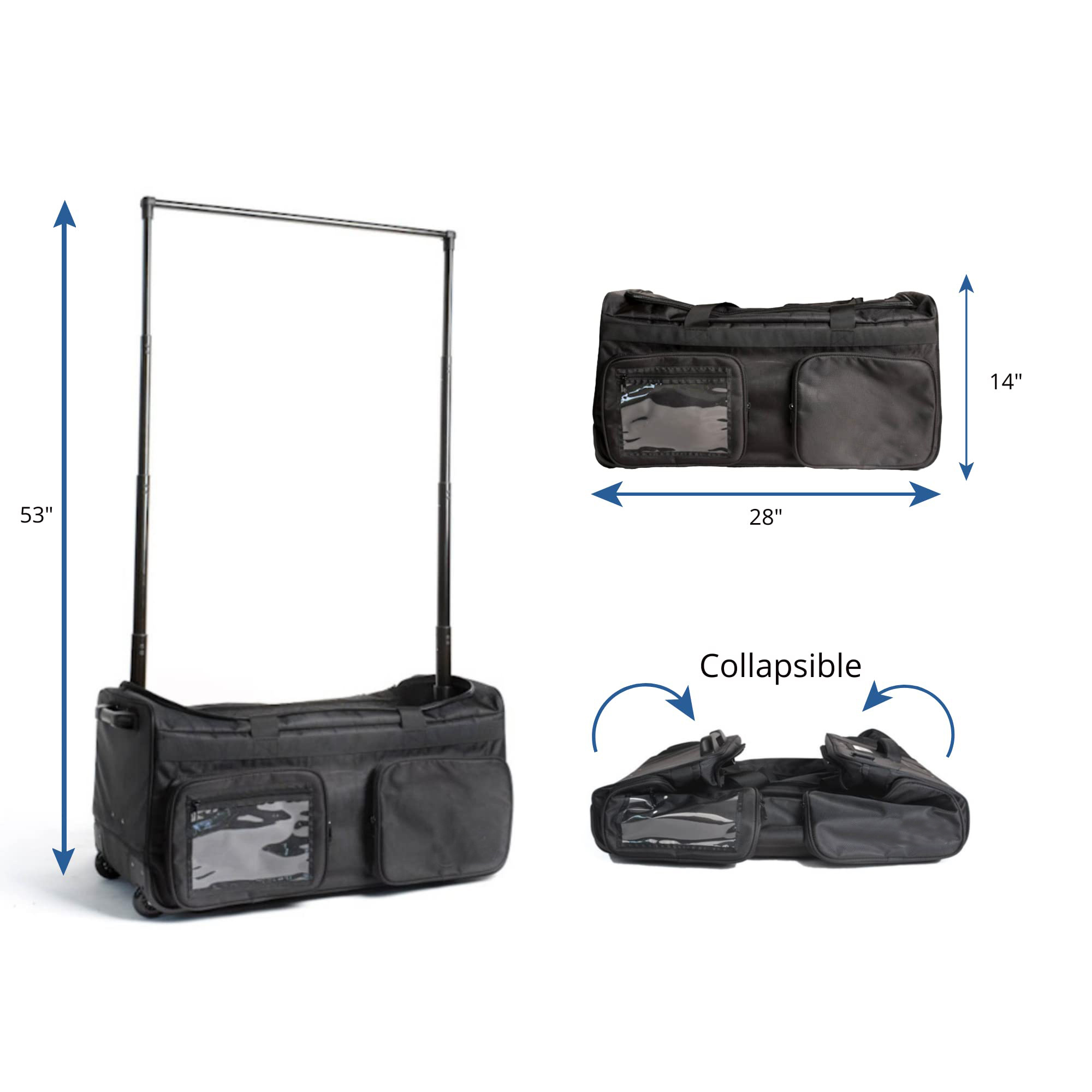 Collapsible dance bag with pull-rod garment rack Telescopic rod Wheel duffel bag Competition Show 28-inch suitcase