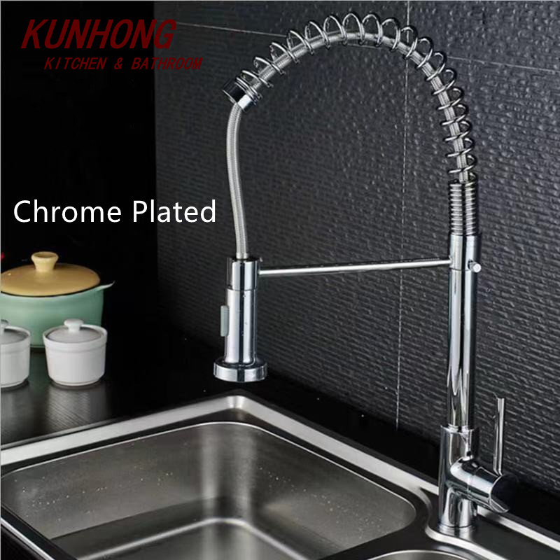 Brass Spring Kitchen Faucet Factory Direct Supply Single Hole Spring Deck Mounted Kitchen Faucet