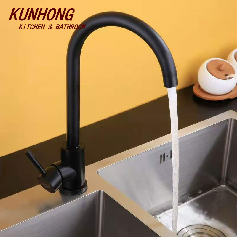 Classical stainless steel taps black kitchen faucet hot and cold water mixer kitchen tap for sink on sale