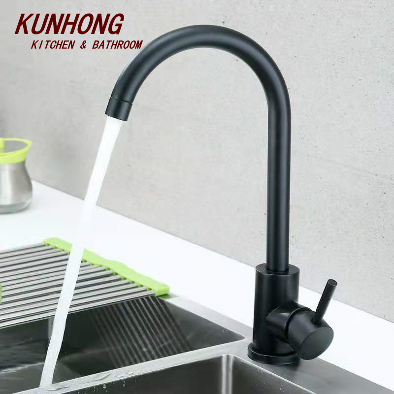 Classical stainless steel taps black kitchen faucet hot and cold water mixer kitchen tap for sink on sale