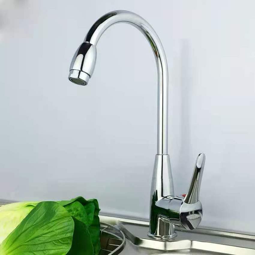 Good Quality Modern Deck Mounted Single Handle Chrome Zinc Kitchen Mixer Faucet