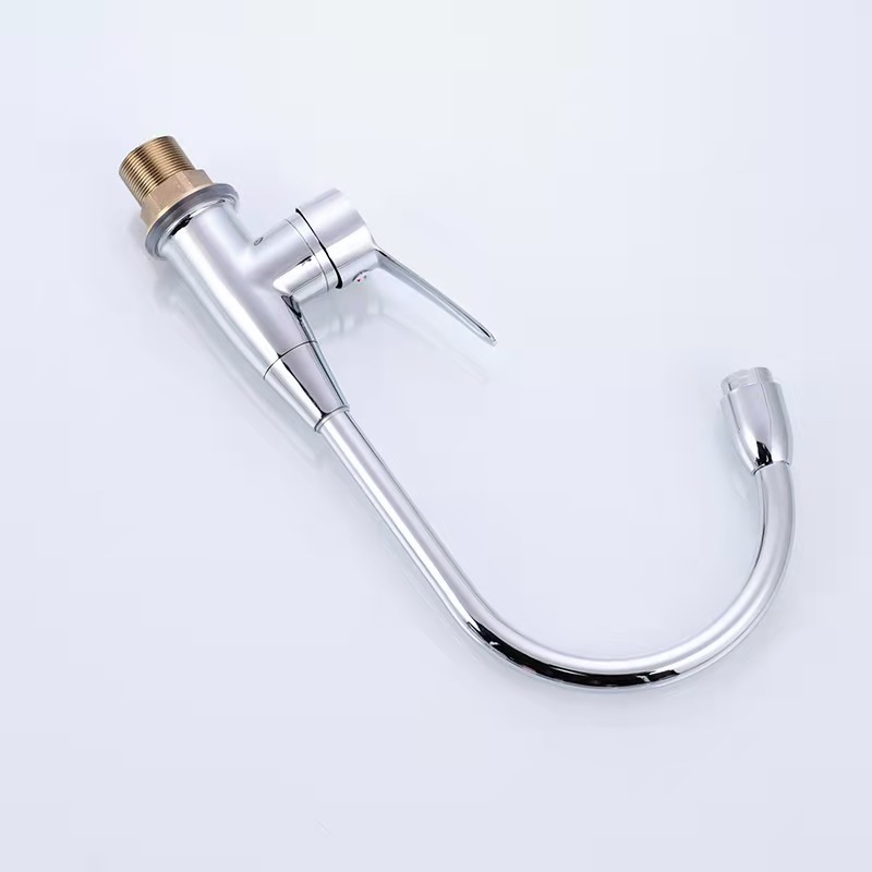 Good Quality Modern Deck Mounted Single Handle Chrome Zinc Kitchen Mixer Faucet