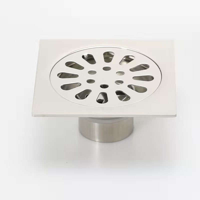 Modern Anti-Odor Bathroom Shower Concealed Square 4 inch Stainless Steel Floor Drain