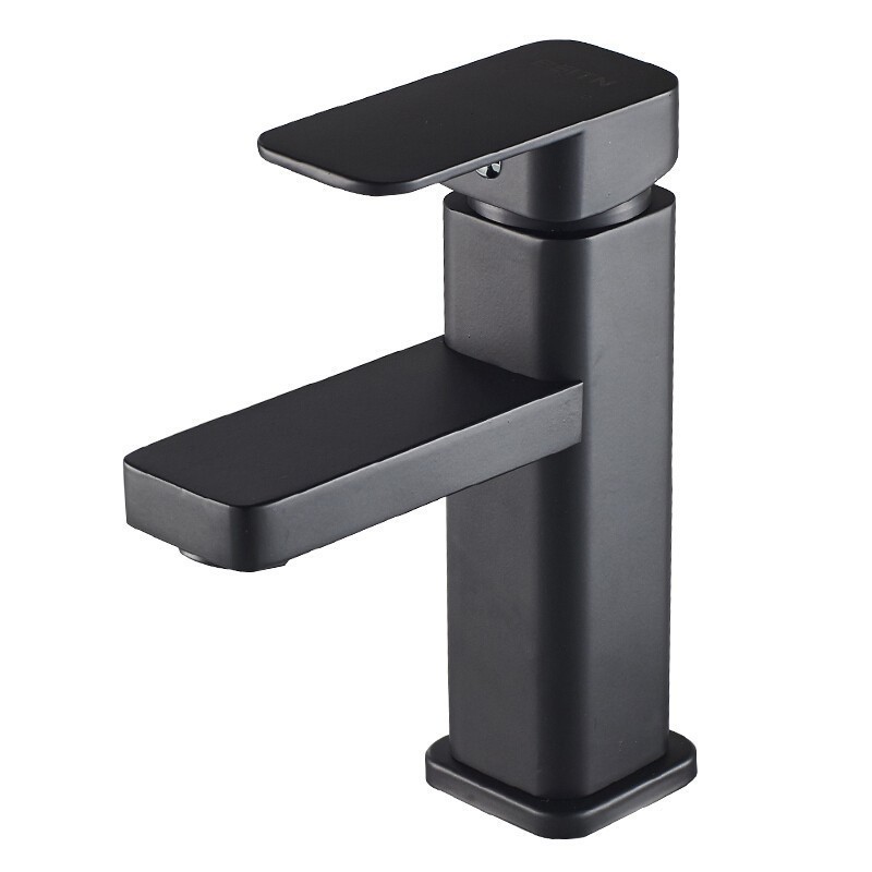 Good Quality Single Handle Stainless Steel Brushed Nickle Mixer Square Lavatory Bathroom Wash Basin Faucet Tap