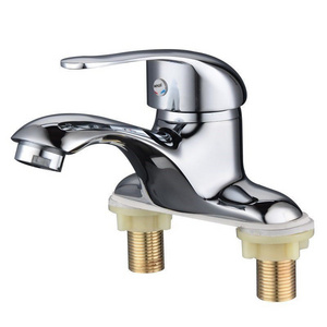 Cheap Zinc Deck Mounted Basin Mixer Bathroom Basin Faucets Single Handle Dual Hole Metered Faucets