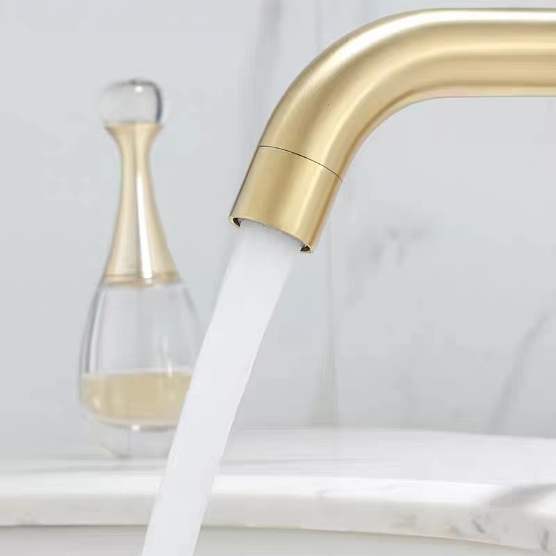 Economic Hot Selling Stainless Steel Single Handle Taps Mixer Brushed Gold Wash Basin Faucet For Bathroom