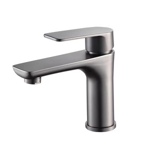 Lead Free Stainless Steel Wash Face Bathroom Sink Faucets Gun Gray Anti-Scratch Water Tap Mixer Basin Faucets