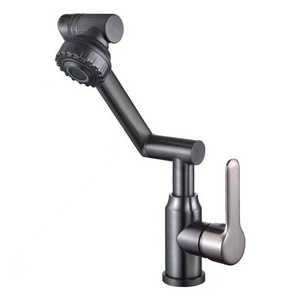 Stainless Steel 1080 Degree Flexible Rotation Bathroom Basin Faucet Cold Hot Robotic Arm Swivel Extension Washbasin Faucet