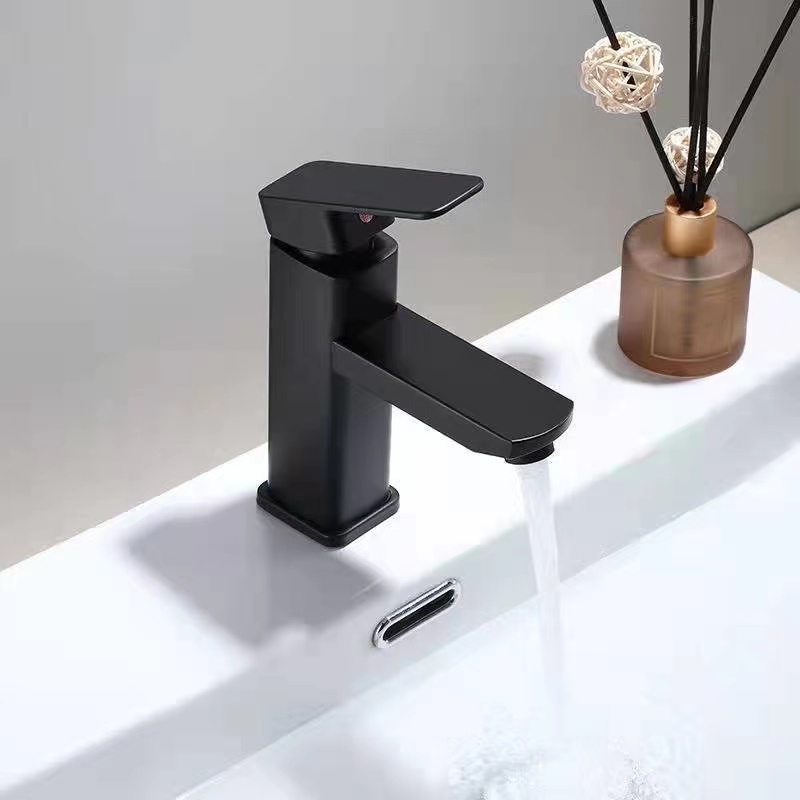 Simply Economic Bathroom Stainless Steel Matte Black Wash Basin Sink Faucet Mixer Single Handle Lavatory Faucet