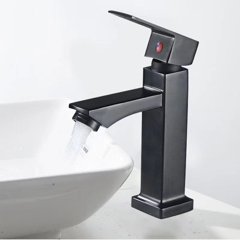 Matte Black Zinc Alloy Single Cold Water Basin Faucet Sink Vanity  torneira banheiro Bathroom Washbasin Faucet