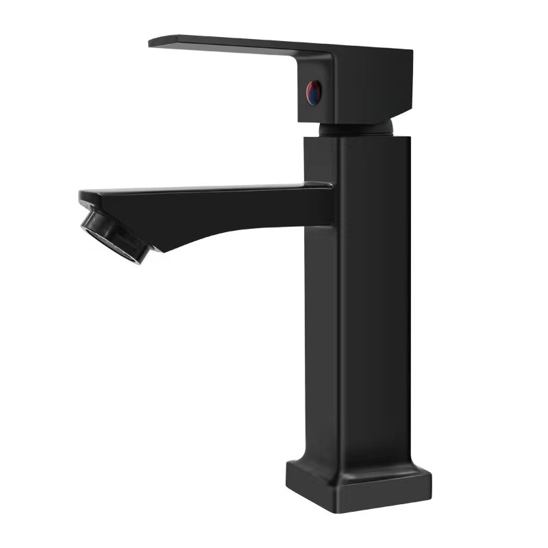 Matte Black Zinc Alloy Single Cold Water Basin Faucet Sink Vanity  torneira banheiro Bathroom Washbasin Faucet