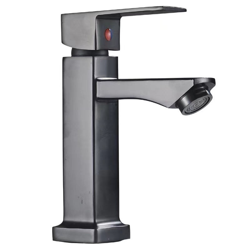 Matte Black Zinc Alloy Single Cold Water Basin Faucet Sink Vanity  torneira banheiro Bathroom Washbasin Faucet