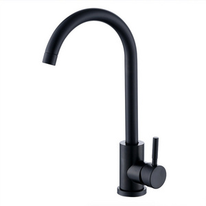 RTS Modern Stainless Steel 304 Matte Black Brushed 360 Degree Rotatable Swivel Mixer Kitchen Faucet