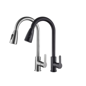 Cheap Price Brushed Stainless Steel Kitchen Faucet Single Handle Pull Out Sprayer Mixer Sink Faucets