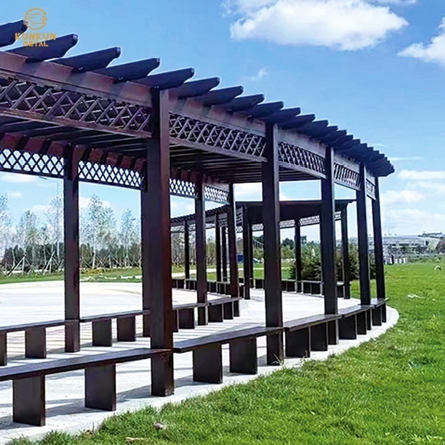 The factory produces double-Layer roof aluminum gazebo with curtains and nets