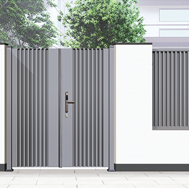 Easy Install custom design swing Modern Style Villa House Factory Aluminum automatic system fence   gate