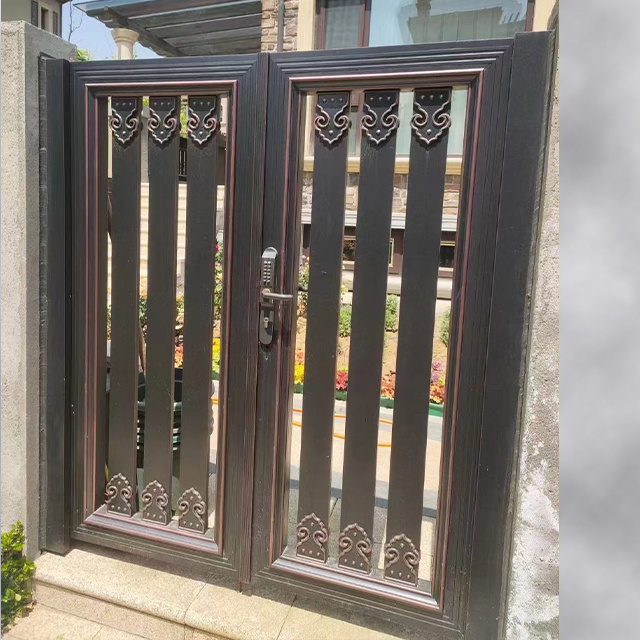 Modern outdoor metal automatic garden home double swing latest main designs gate driveway aluminium driveway gate automatic