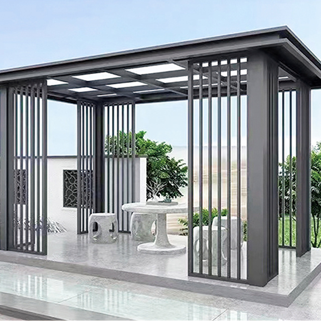 Pavilion All Season  Aluminium Pergola Canopy Garden Pavilion patio Aluminium Gazebo Outdoor Louver Pergolas