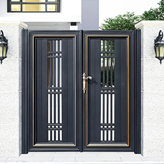 china  Aluminum Frame Alloy Gate Sliding/Folding Doors Automatic  Open Style Swing Gate Finished