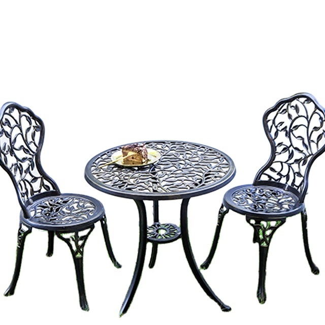 Leisure Patio Garden Set 2 Chair And 1 Table Cast Aluminum Dining Set Outdoor lovers tea table and chairs