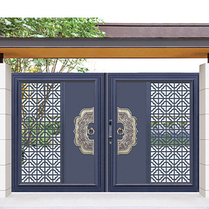 china  Aluminum Frame Alloy Gate Sliding/Folding Doors Automatic  Open Style Swing Gate Finished