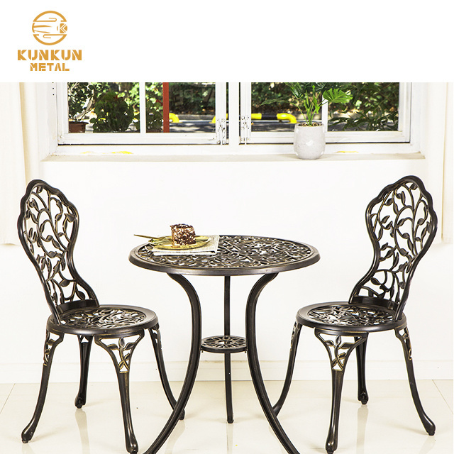 Leisure Patio Garden Set 2 Chair And 1 Table Cast Aluminum Dining Set Outdoor lovers tea table and chairs