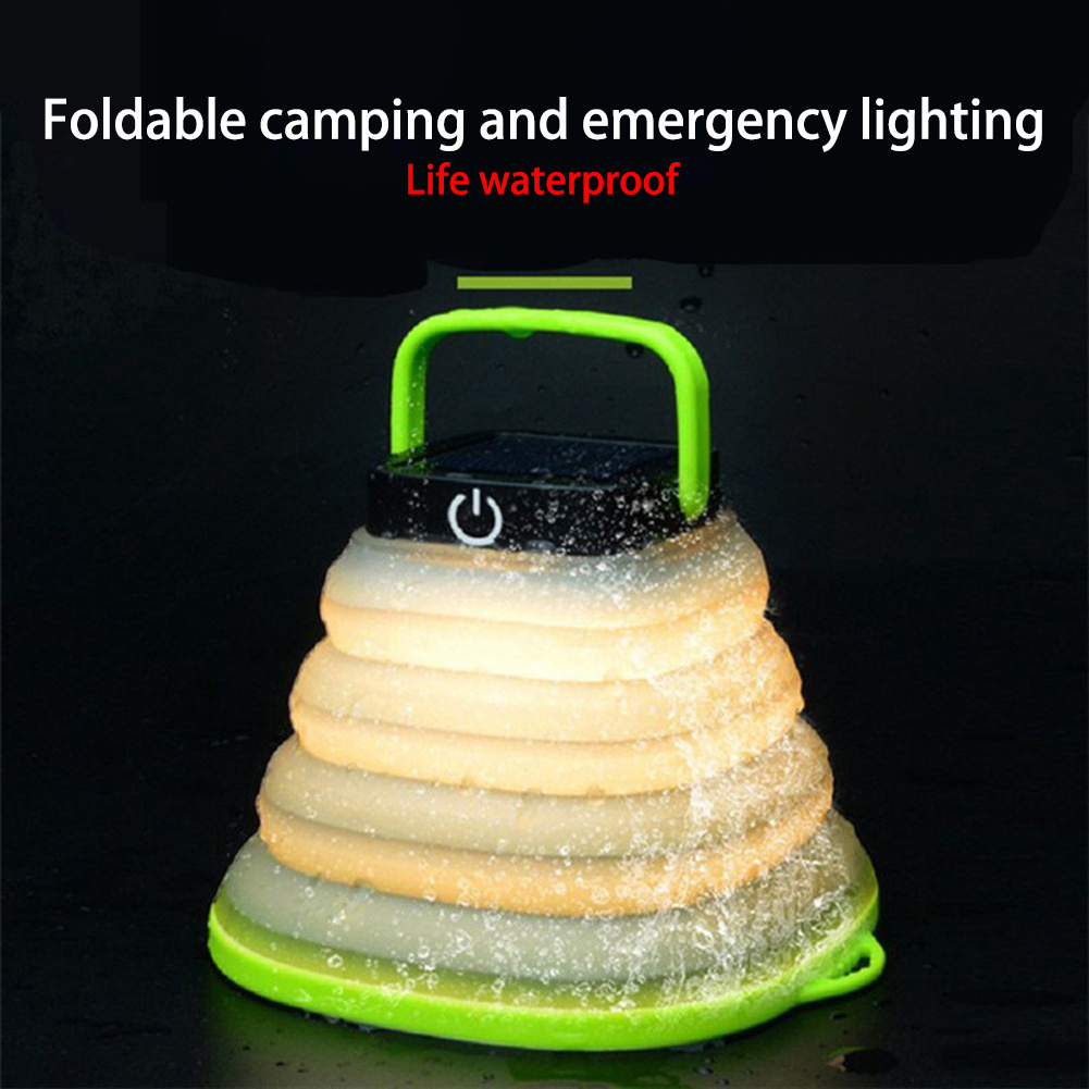 Solar powered Rechargeable Led collapsible solar lamp Camping Lantern Collapsible water cup Camping Light