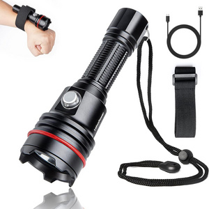 Professional 2000 Lumen Dive Torch Outdoor Scuba Diving Underwater Sports 100 Meters IP68 Battery Bright Aluminum Camping