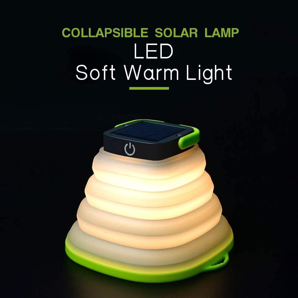 Silicone foldable led solar Camping Light Flexible Portable Outdoor Camping LED Tent rechargeable pocket light