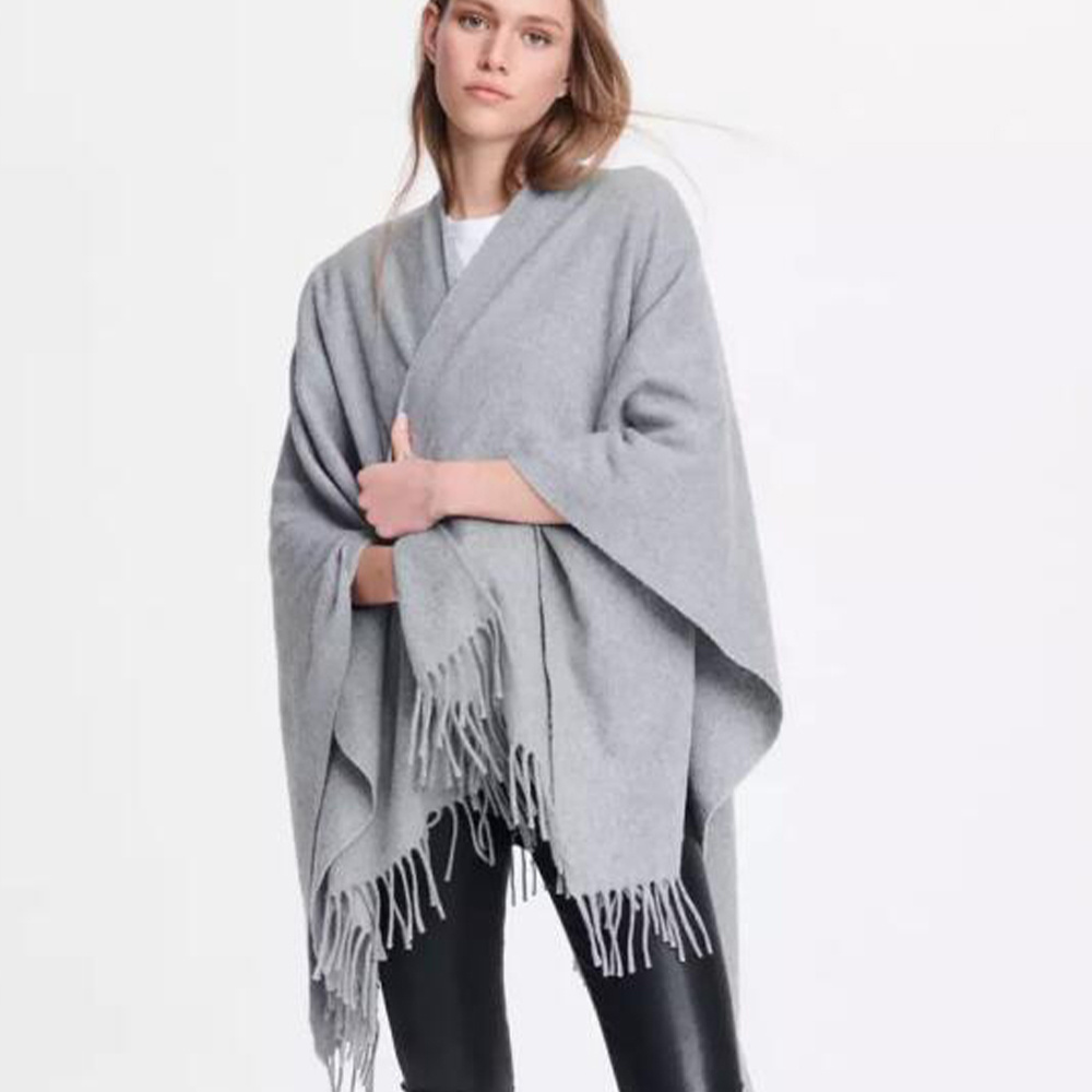 Factory outlet Winter soft warm shawl women's scarf solid color pure cashmere woven fashion cashmere shawl