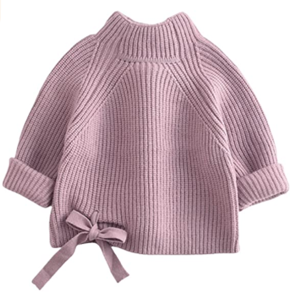 Baby Girl Knit Sweater Kids Solid Long Sleeve High Neck Pullover Shirts Tops Fall Winter Outwear Clothes