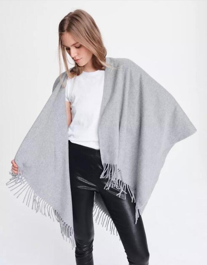 Factory outlet Winter soft warm shawl women's scarf solid color pure cashmere woven fashion cashmere shawl